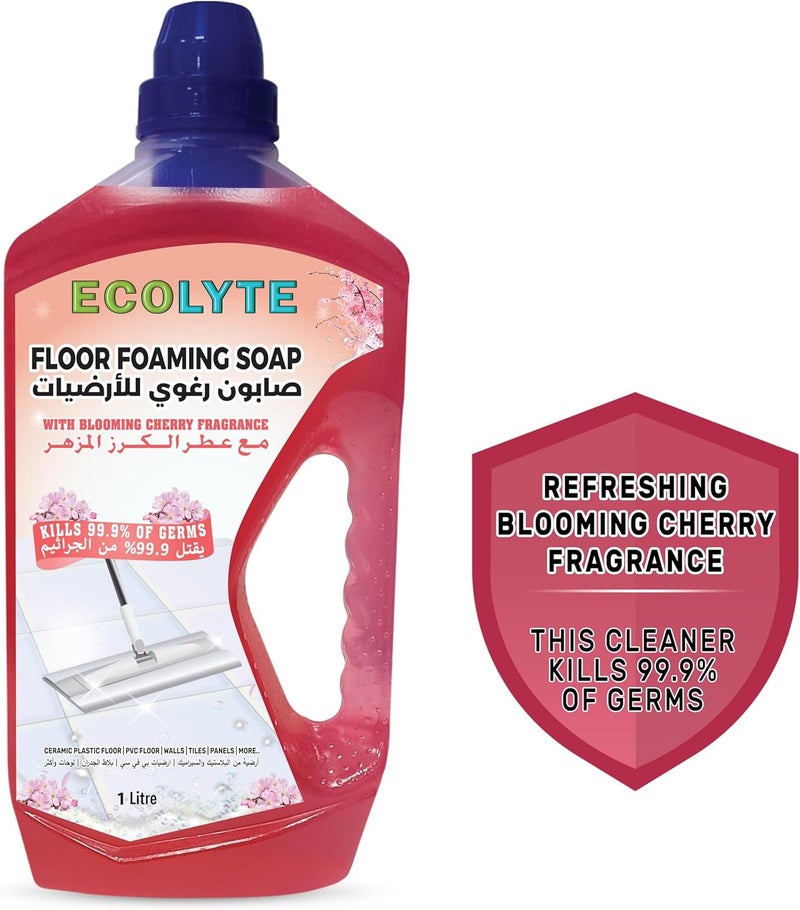 ECOLYTE+ Premium Floor Foaming Soap - Blooming Cherry 1L - Image 2